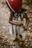 Woodland Mushroom Hand Embroidered 3 Piece Pinafore or Sunsuit