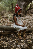 Woodland Mushroom Hand Embroidered 3 Piece Pinafore or Sunsuit