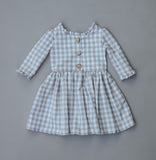 Gingham Wooden Button Dress