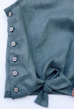 Monstera Linen Tie Tank Top