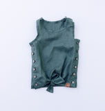 Monstera Linen Tie Tank Top