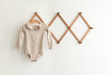 Floral Hand Embroidered Peter Pan Collar Leo/Bodysuit