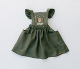 Holiday Snow Globe Embroidered 3 Piece Pinafore