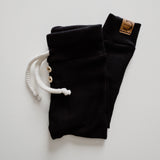 Organic Waffle Knit Jogger - Black