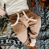 Organic Waffle Knit Jogger - Brown