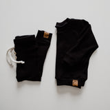 Organic Waffle Knit Jogger - Black
