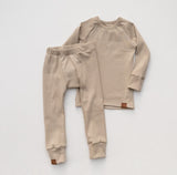 Organic Rib Knit Lounge Pants - Wheat