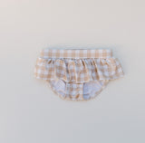 Gingham Rash Guard and Ruffle Bottom Swim Set