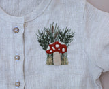 Woodland Mushroom Linen Jumpsuit
