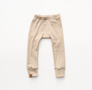 Organic Rib Knit Lounge Pants - Wheat