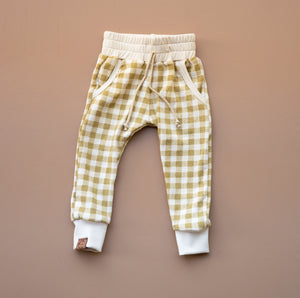 Organic Gingham Joggers - Ready to ship