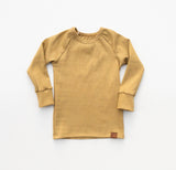 Organic Rib Knit Long Sleeve Lounge Top - Golden